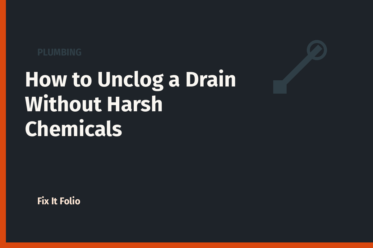 How to Unclog a Drain Without Harsh Chemicals